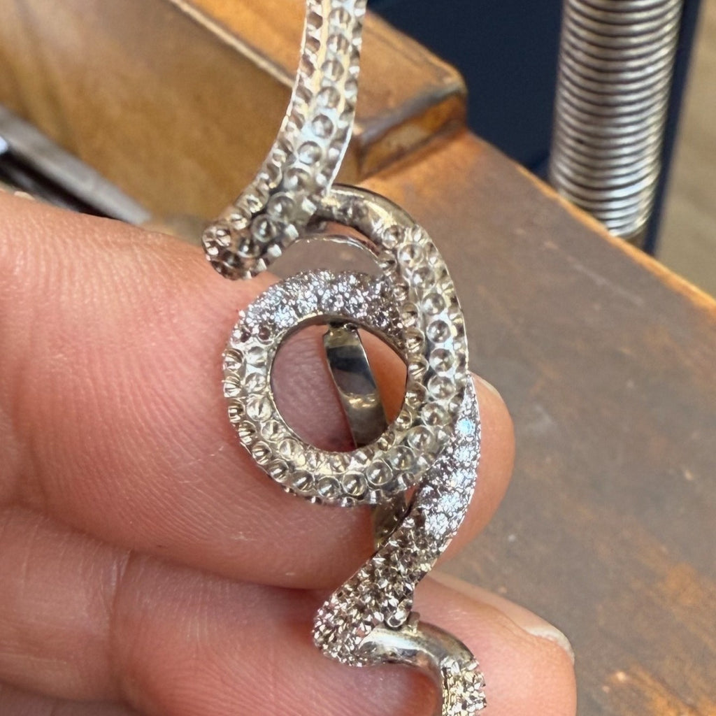 Custom designed diamond snake pendant
