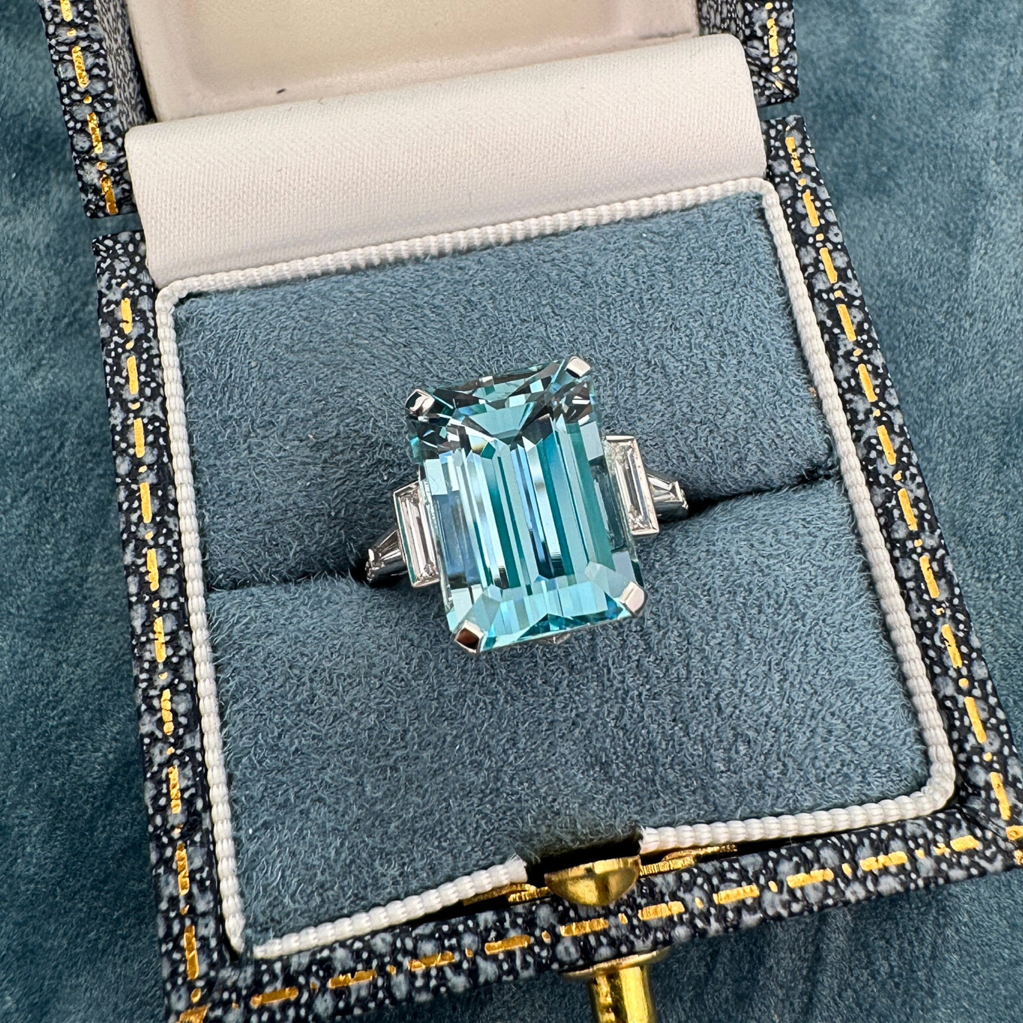 Aquamarine Diamond Cocktail Ring Matthew Ely Jewellery