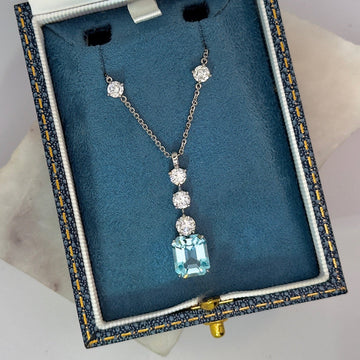 Diamond & Aquamarine Necklace Jewellery Remake by Matthew Ely Jewellery