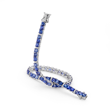 Diamond & Blue Sapphire Bracelet by Matthew Ely Jewellery