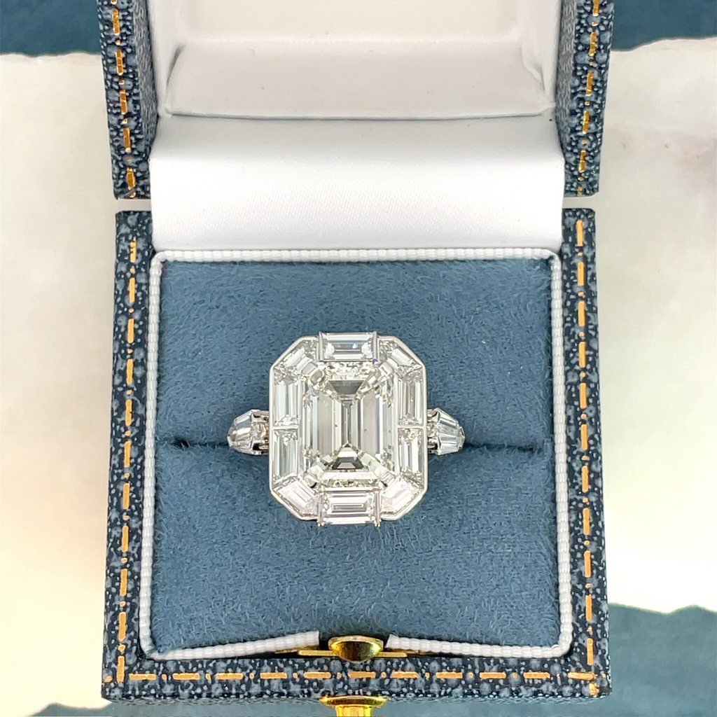 Emerald-Cut Diamond Engagement Ring Custom Made by Matthew Ely