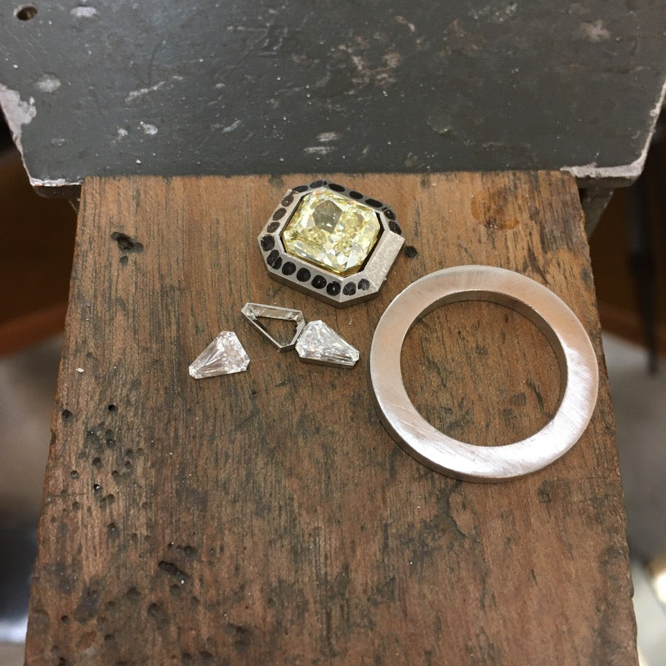 Handcrafting a Yellow Diamond & Platinum Engagement Ring at Matthew Ely Jewellery