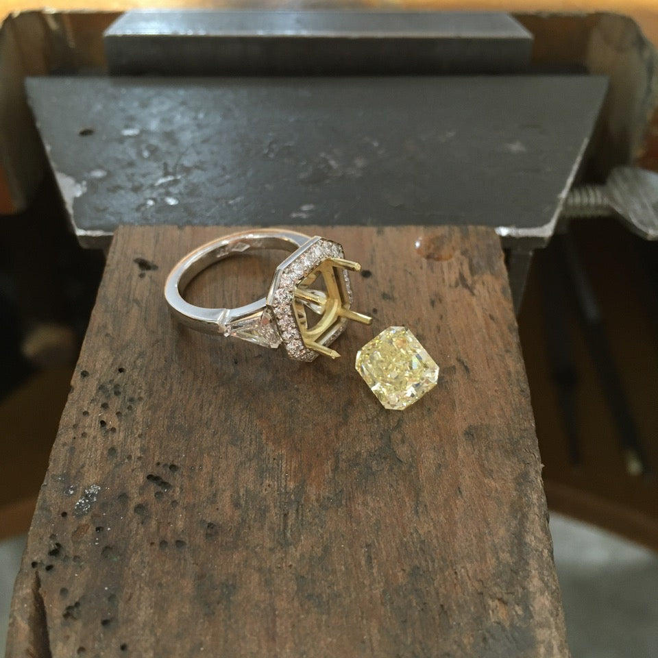 Handcrafting a Yellow Diamond & Platinum Engagement Ring at Matthew Ely Jewellery