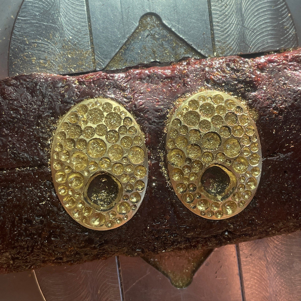 Handcrafting a pair of Burmese Ruby & Champagne Diamond earrings
