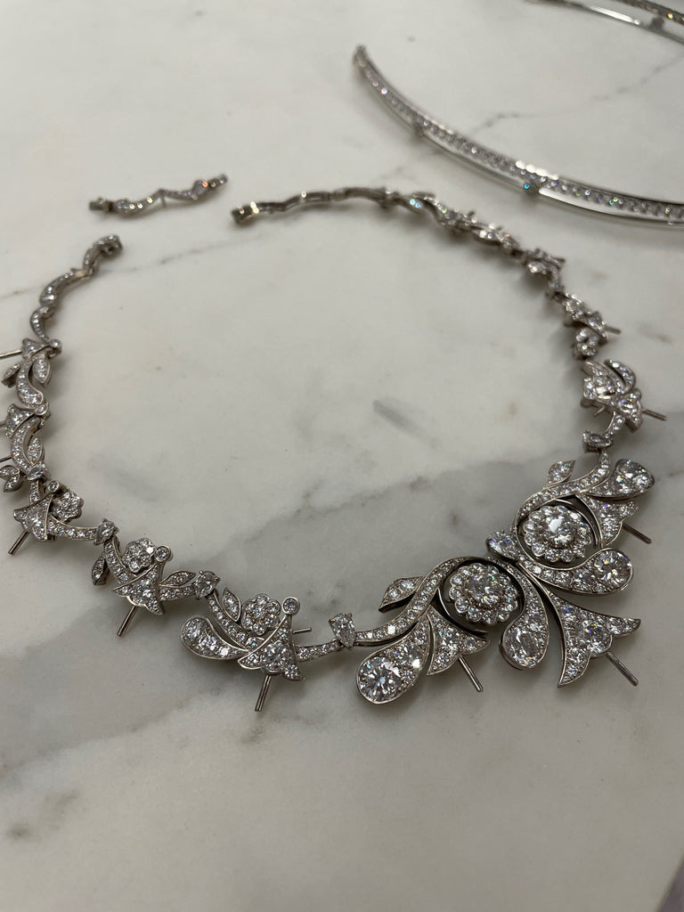 South Sea Pearl and Diamond Necklace and Tiara
