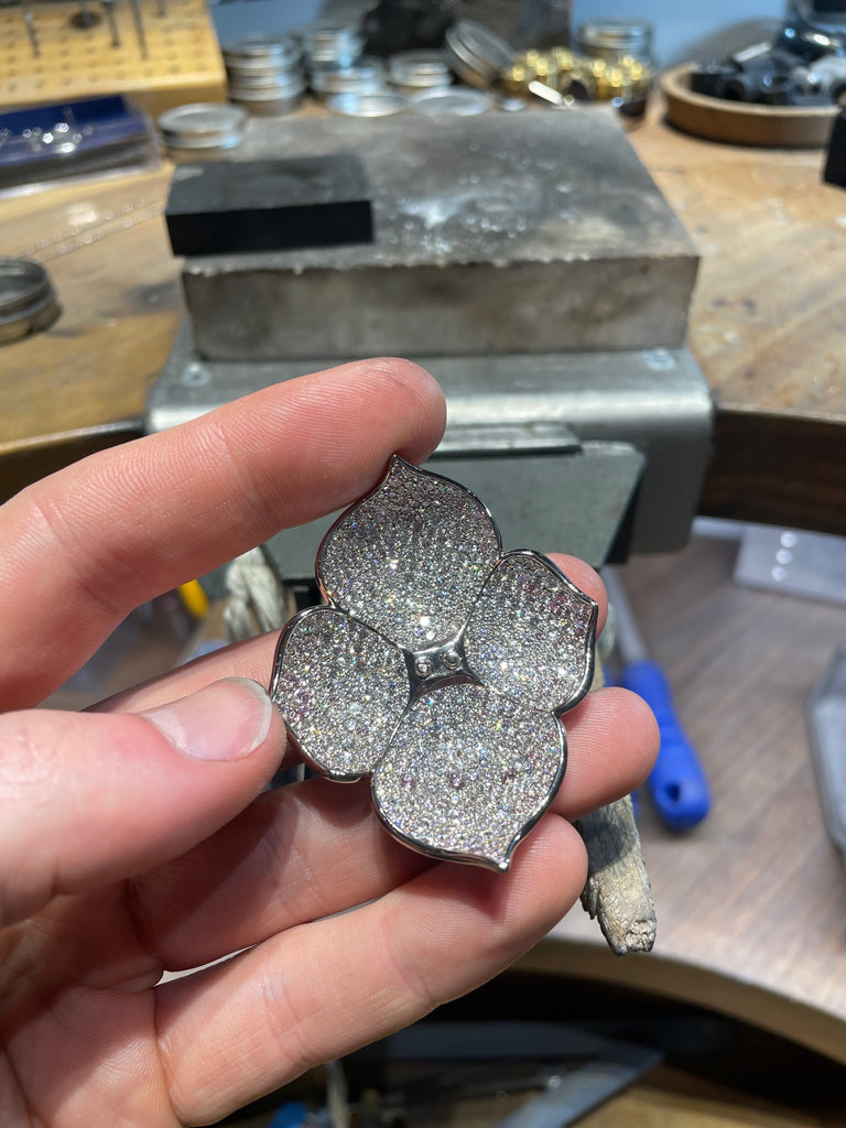 The Making of a Lotus Flower Diamond Brooch