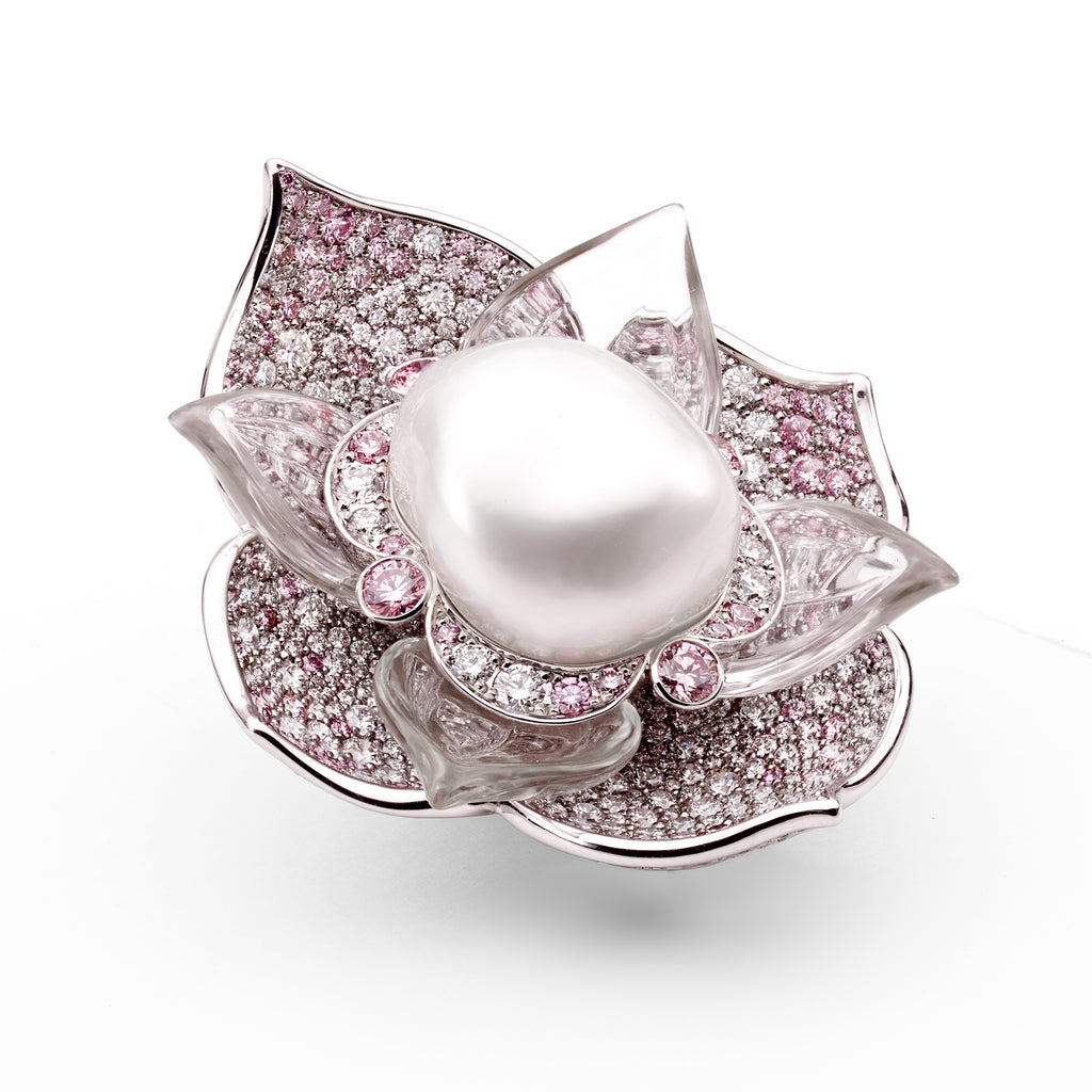 Iluka Keshi Pearl Brooch by Matthew Ely Jewellery