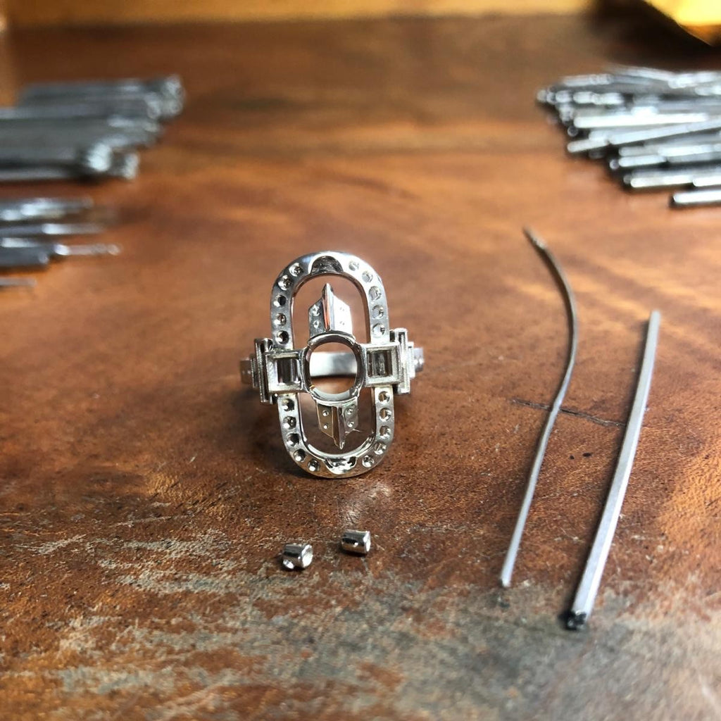 Making on an Art Deco Emerald Ring from Matthew Ely Jewellery