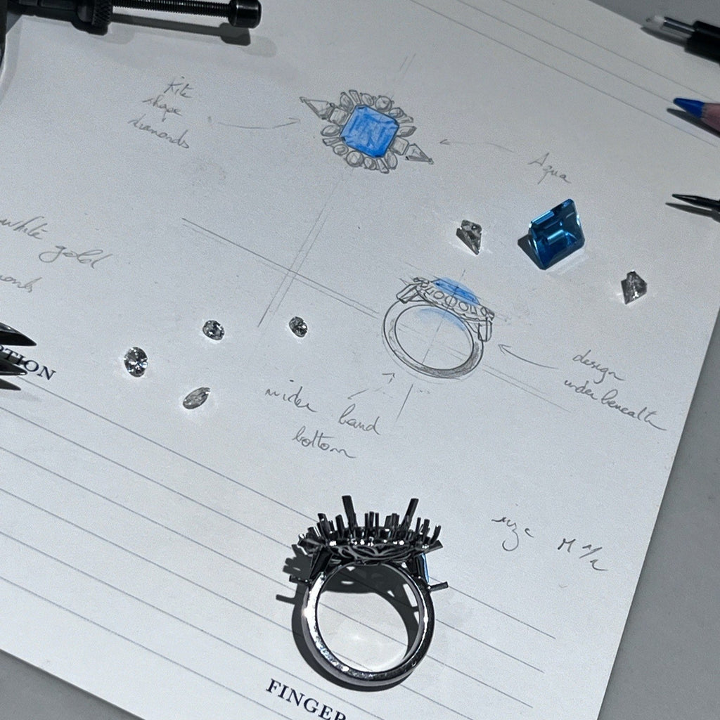 Making of an Aquamarine & Diamond Cocktail Ring by Matthew Ely Jewellery