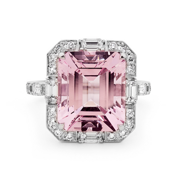 Morganite & Diamond Art Deco Cocktail Cluster Ring From Matthew Ely Jewellery 