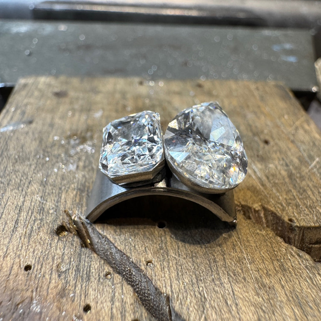 Handcrafting a Pear-Shape & Radiant-Cut 2-Stone Diamond Ring