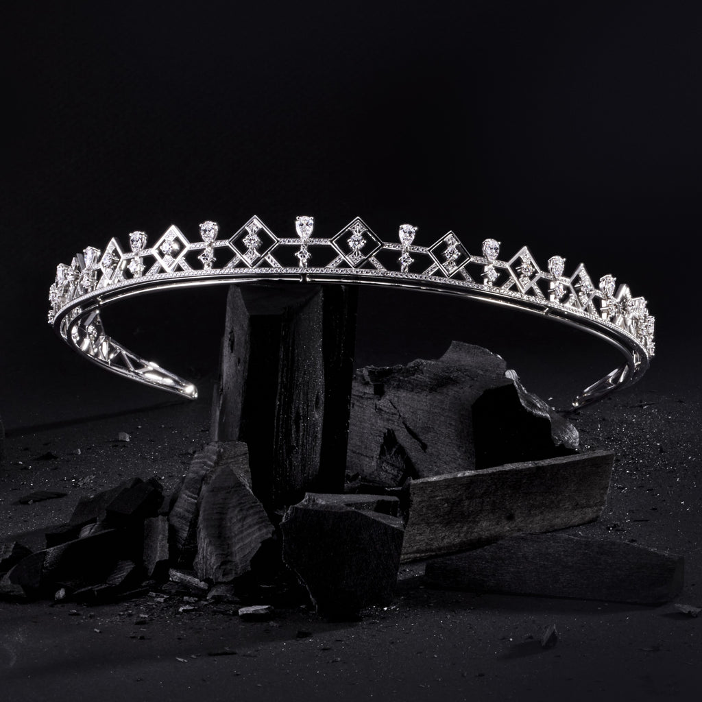 Platinum & Diamond Tiara Custom Made by Matthew Ely Jewellery