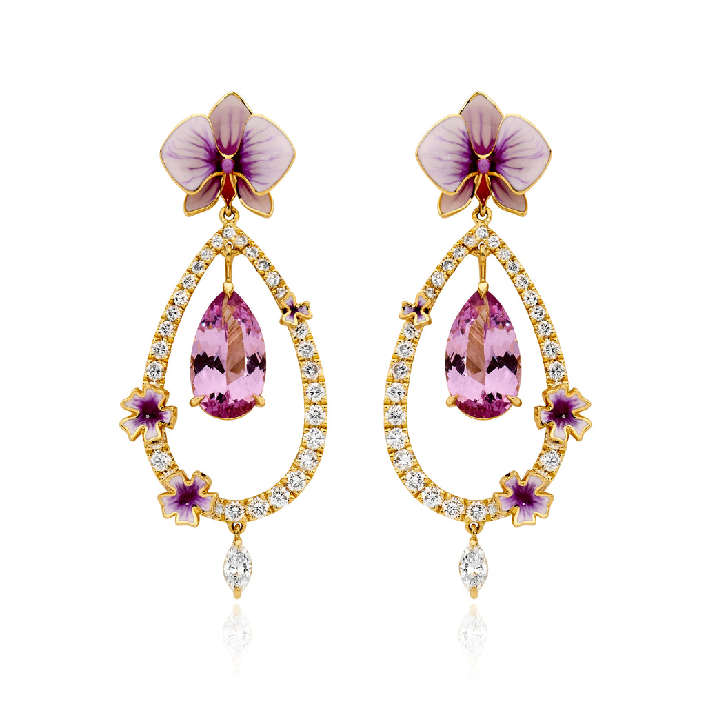 Purple Orchard Malaya Garnet Earrings by Matthew Ely