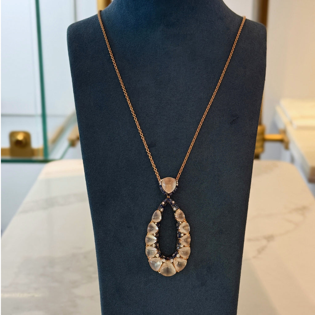 Sapphire & Moonstone Necklace by Matthew Ely Jewellery