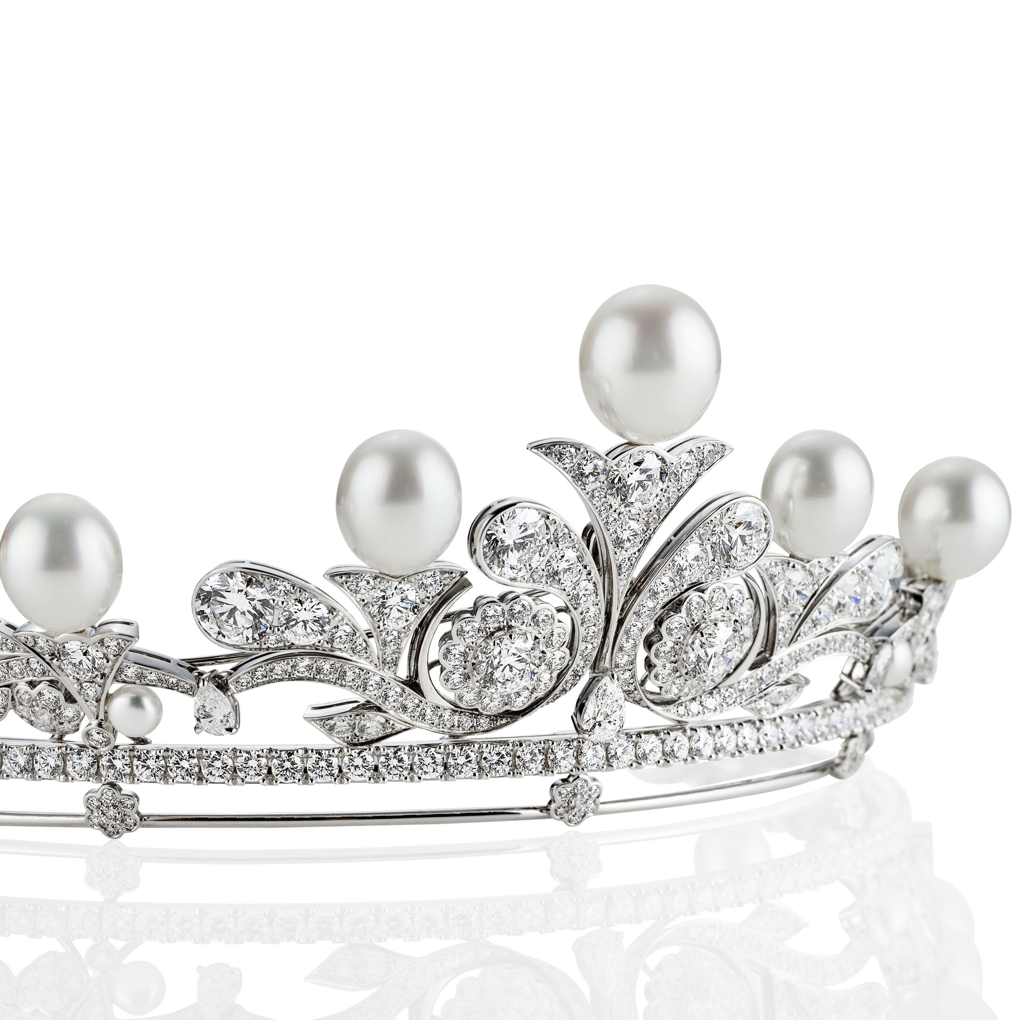 Diamond Pearl Tiara Natural Pearl And Diamond Tiara | Magnificent