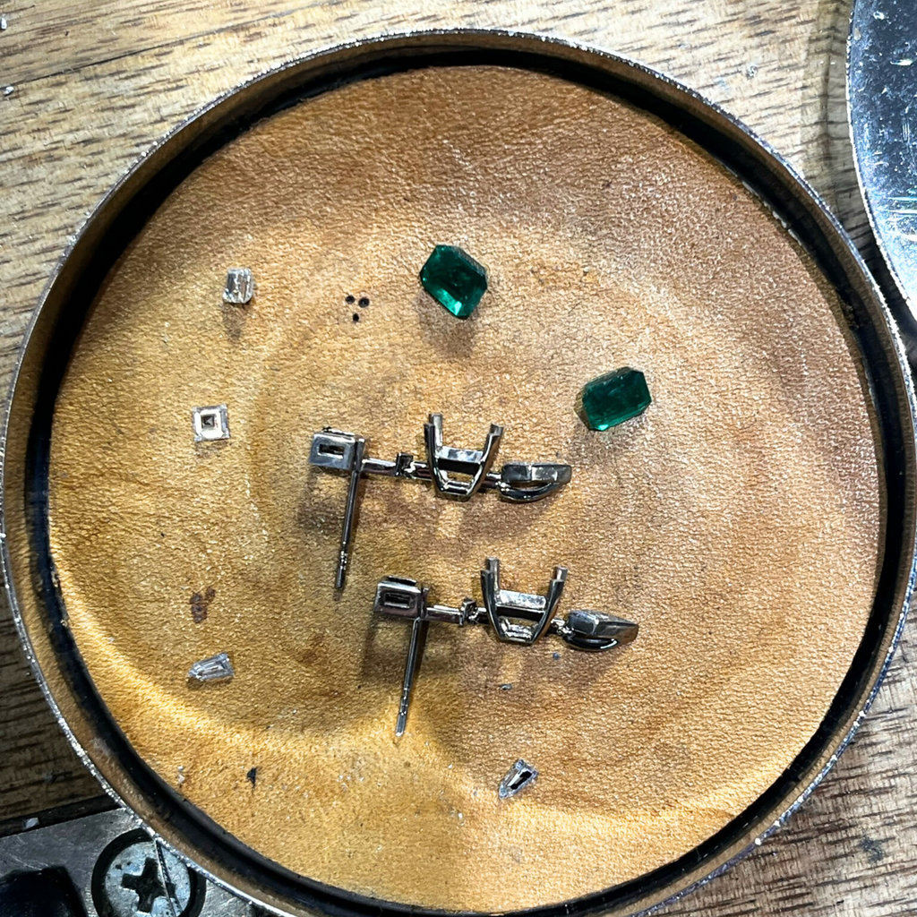 The Making of Custom Colombian Emerald & Diamond Earrings