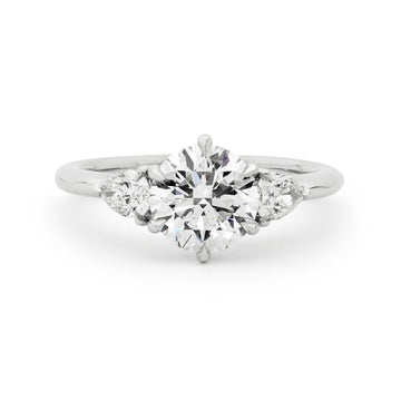 Three-Stone Round Diamond Engagement Ring by Matthew Ely Jewellery