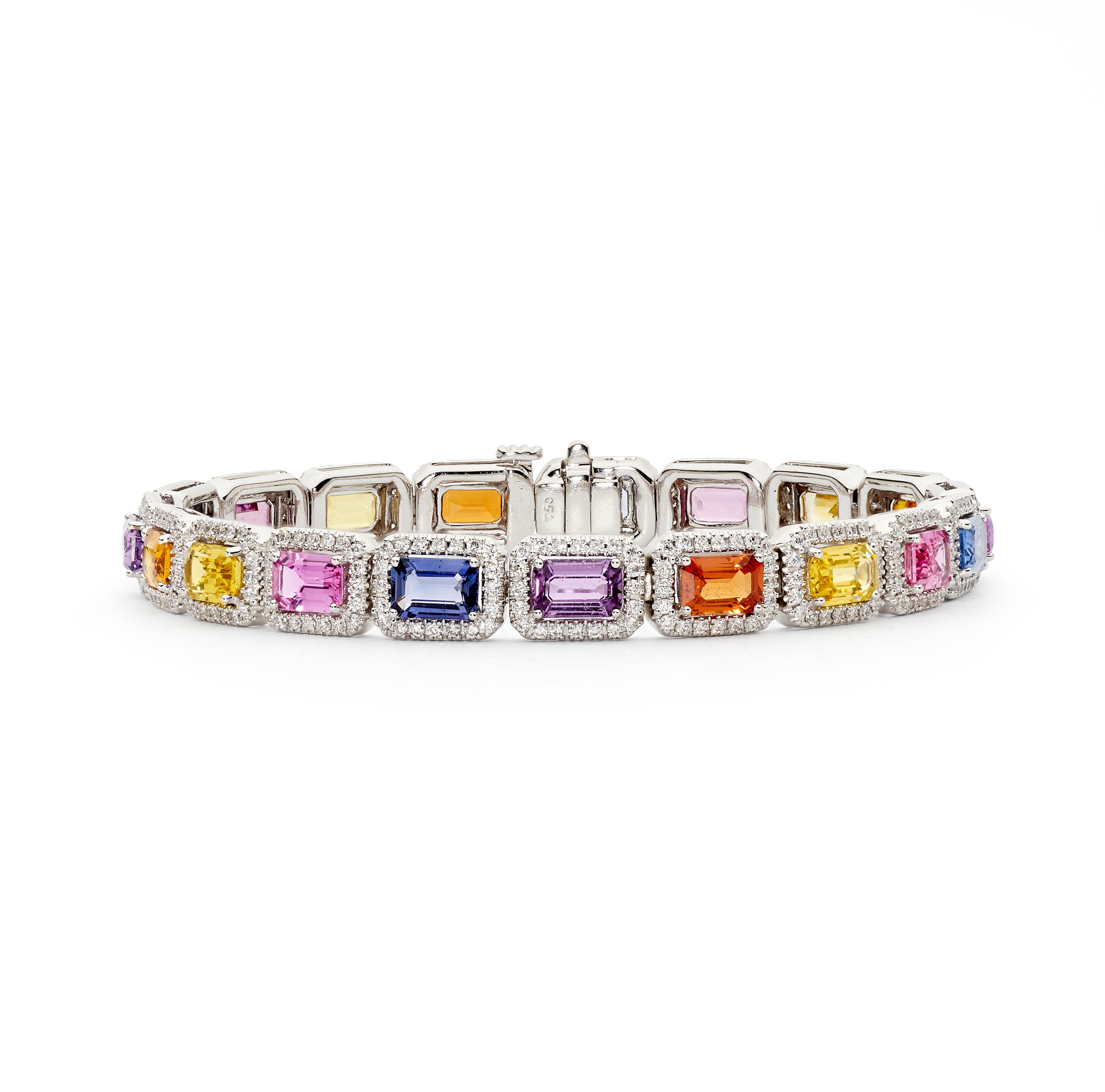 Multi Sapphire Bracelet in .925 Sterling Silver - KSD 42708 – Kotawala  Jewels