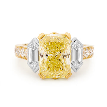 18ct Yellow Gold & Platinum, 5.01ct Yellow Diamond Ring
