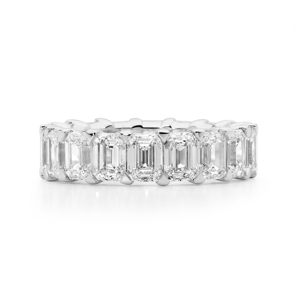 18ct White Gold & Emerald-Cut Diamond Eternity Ring by Matthew Ely Jewellery