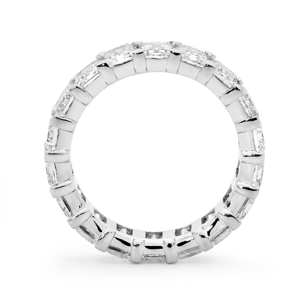 18ct White Gold & Emerald-Cut Diamond Eternity Ring by Matthew Ely Jewellery