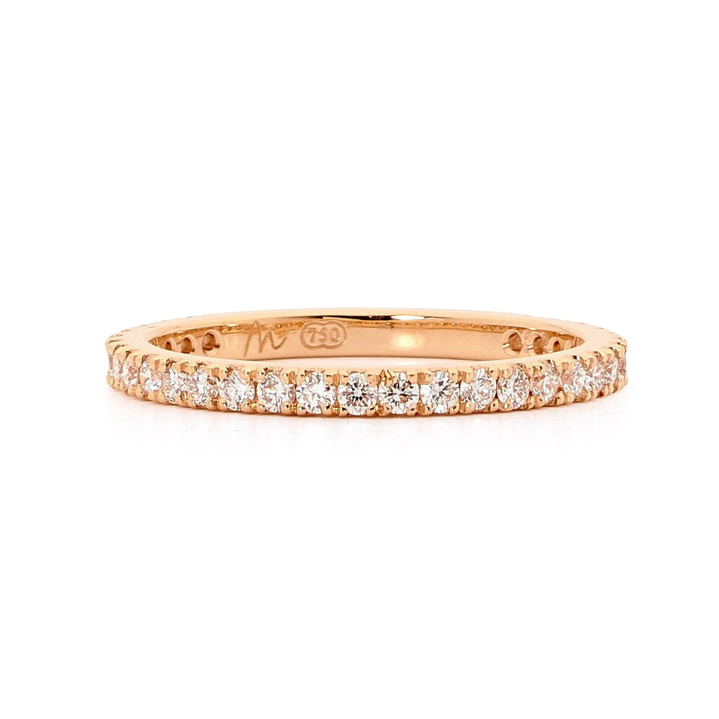 18ct Rose Gold & Round Brilliant Cut Diamond Wedding Ring
