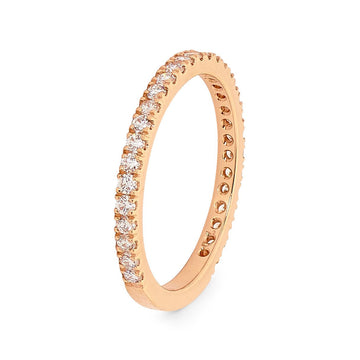 18ct Rose Gold & Round Brilliant Cut Diamond Wedding Ring