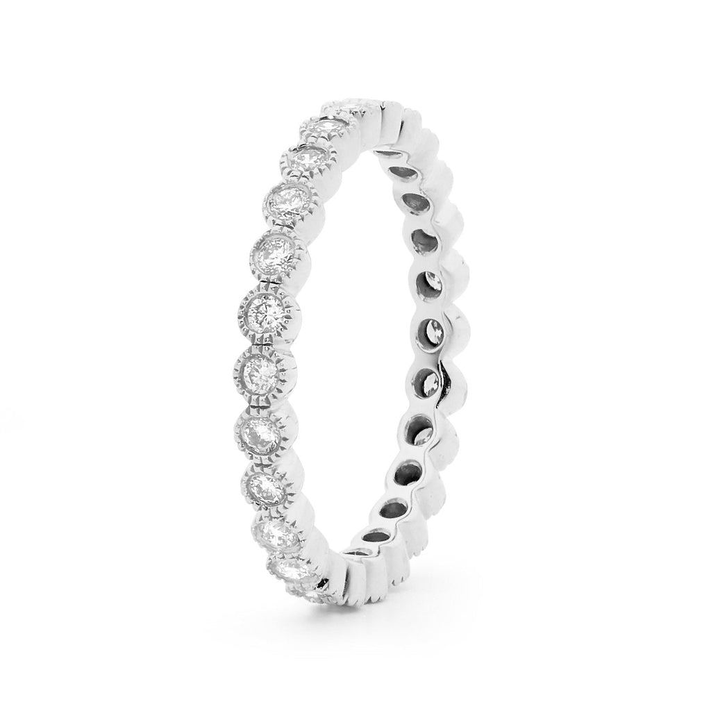 Milgrain Brilliant Cut Diamond Eternity Ring From Matthew Ely