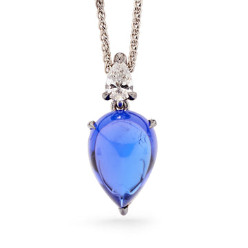 18ct White Gold, Tanzanite & Diamond Pendant