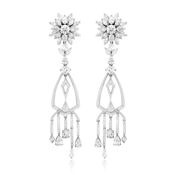 Mer de Glace diamond cluster earrings