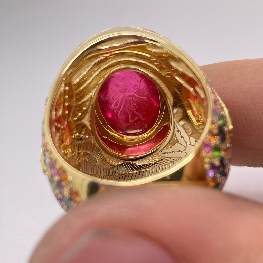 Sanctuary Rubellite Tourmaline Octopus Ring