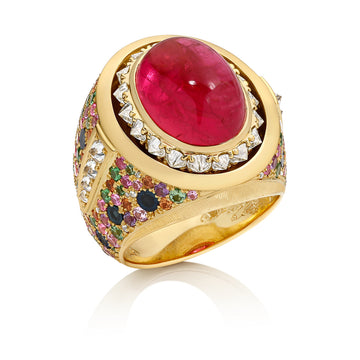 Sanctuary Rubellite Tourmaline Octopus Ring