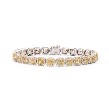 White & Yellow Diamond Bracelet by Matthew Ely Jewellery Woollahra
