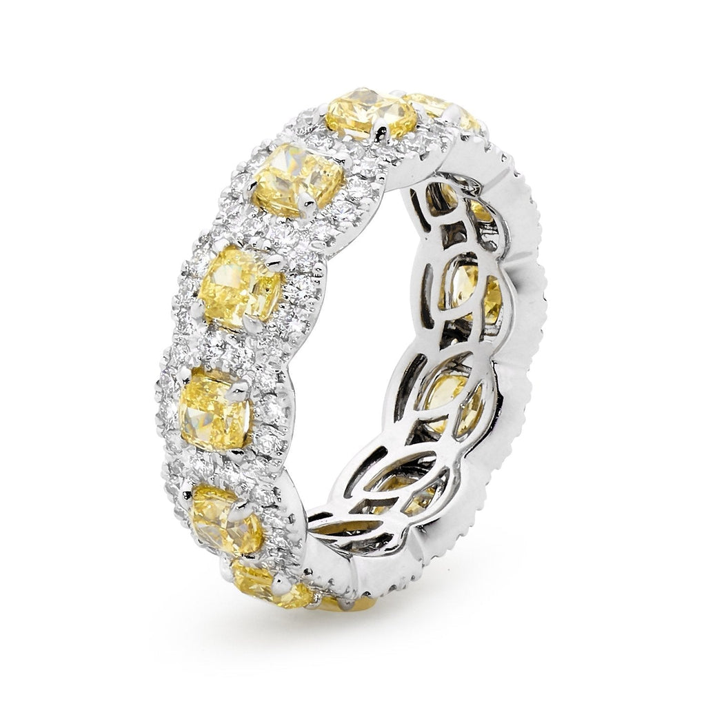 White & Yellow Diamond Eternity Ring