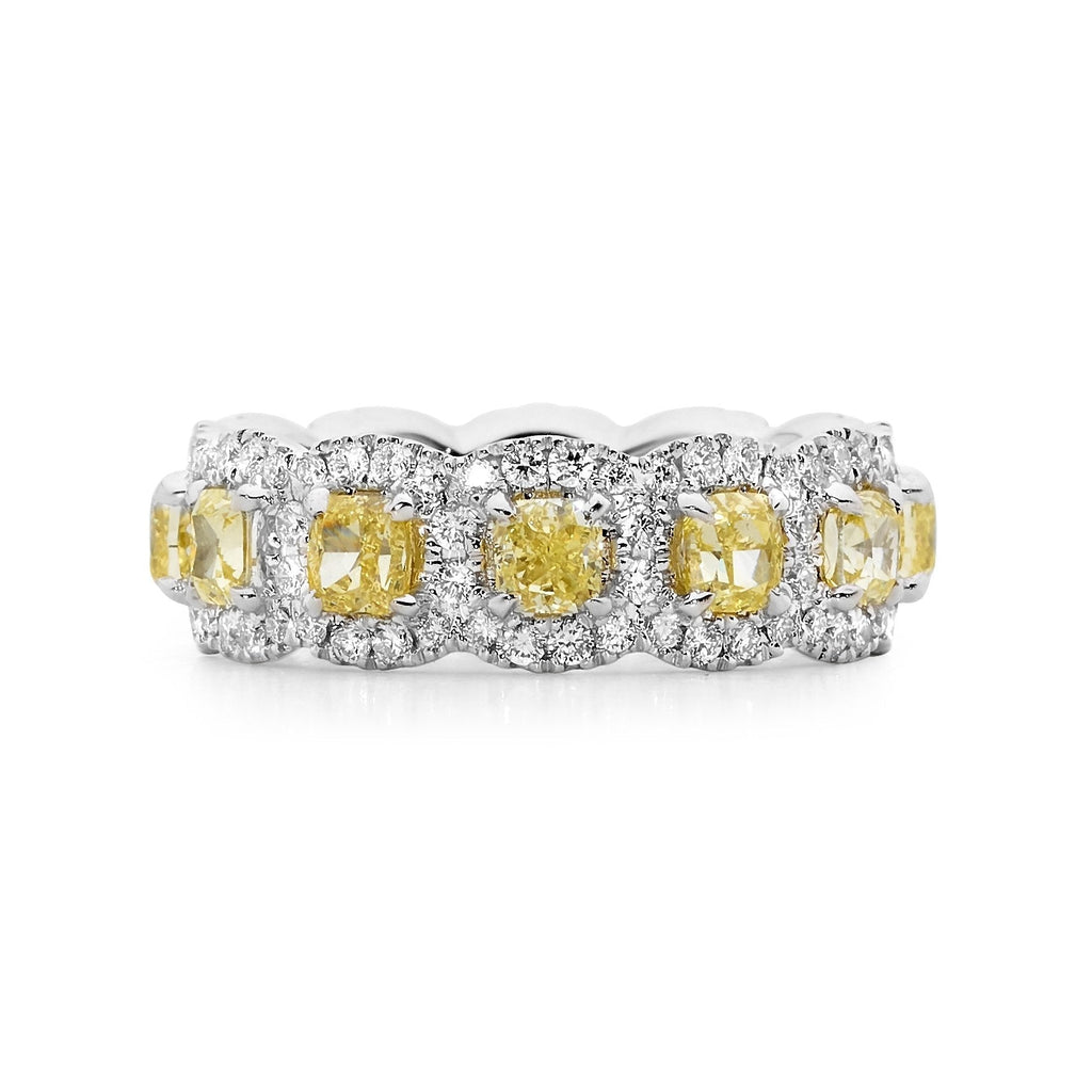 White & Yellow Diamond Eternity Ring
